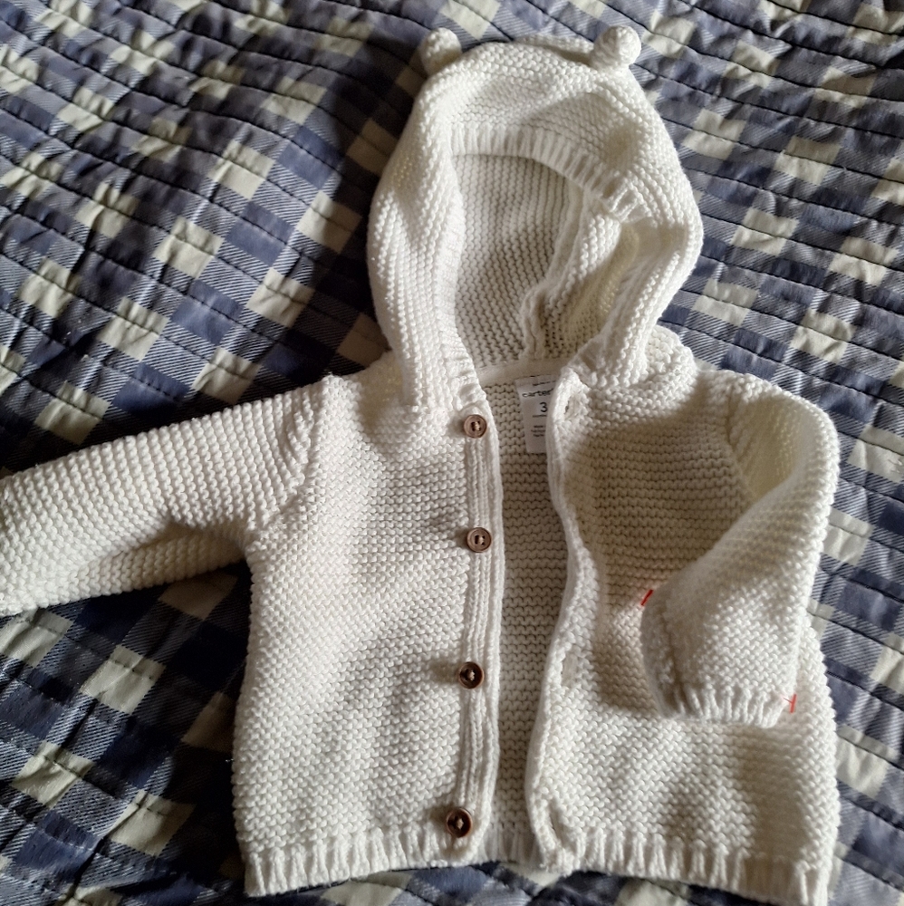 Cozy White Knit Kids Hoodie